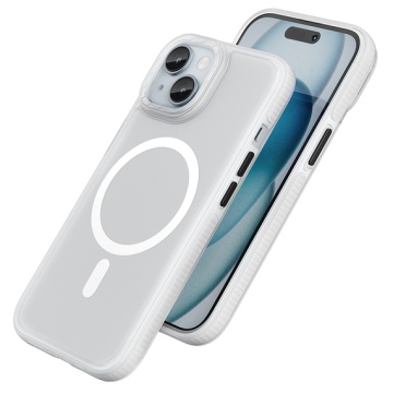 Husa iPhone 15 Plus Hoco AS2, MagSafe, GripEdge, protectie premium, alb - Img 1