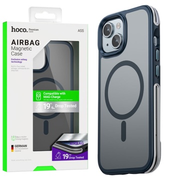 Husa iPhone 15 Plus Hoco AS5, MagSafe, GripEdge, protectie premium, albastru - Img 4
