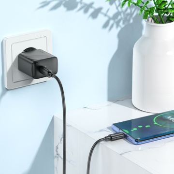 Incarcator Retea + Cablu USB-C, Hoco CS22A, 1m, PD30W, 1xUSB-C, QC/FCP/AFC, negru - Img 4