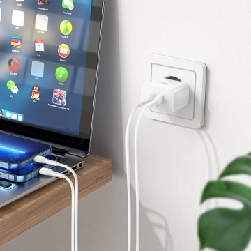 Incarcator Retea Hoco N29, 35W, 2xUSB-C, PD, alb - Img 3