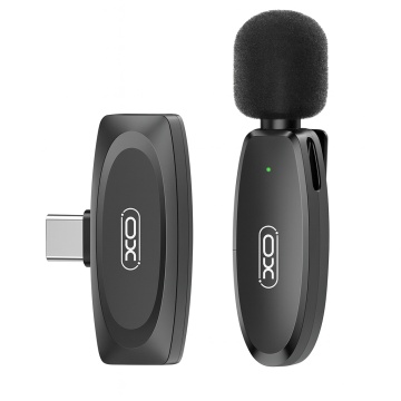 Lavaliera/Microfon wireless XO MKF08A, Type-C, 2.4G, Negru