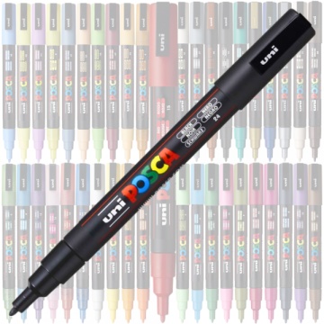 Marker UNI Posca PC-3M, varf rotund, 0.9-1.3mm, negru - M196 - Img 2