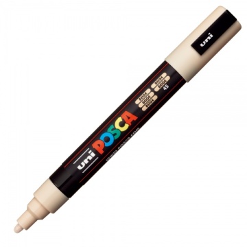 Marker UNI Posca PC-5M, varf rotund, 1.8-2.5mm, bej - M633 - Img 1