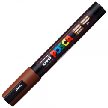 Marker UNI Posca PC-5M, varf rotund, 1.8-2.5mm, maro - M329 - Img 2