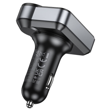 Modulator FM/Incarcator Auto, Hoco E86, PD48W, 1xUSB-C, 2xUSB-A, negru - Img 2