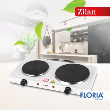 Plita electrica dubla Floria ZLN2843, 2500W, 2 ochiuri din fonta, termostat reglabil, protectie supraincalzire, indicator luminos, culoare alba - Img 4