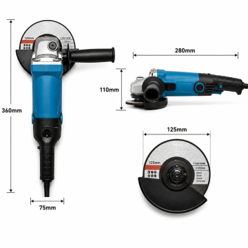 Polizor unghiular electric flex cu fir 900w, 11000rpm, 125mm, tip PJA, Pexor negru-turcoaz - Img 7