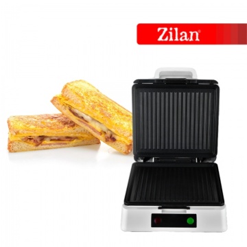 Sandwich maker XL Zilan ZLN4728, argintiu, 1200W, plita grill, placi antiaderente, 24x20cm, sistem inchidere, indicator luminos - Img 3