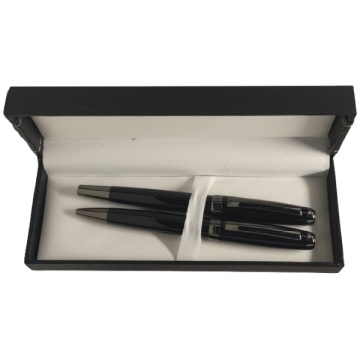 Set cadou stilou + pix Cresco Symphony, corp metalic negru clips argintiu - S2478 - Img 2