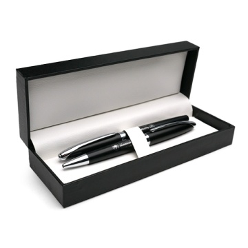 Set cadou stilou + pix Cresco Symphony, corp metalic negru clips argintiu - S2478 - Img 1
