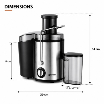 Storcator fructe și legume Hoffmans HM-622, 1200W, 2 viteze, Recipient suc 350ml, Tub inox, Sistem siguranța, Ușor de curățat - Img 7