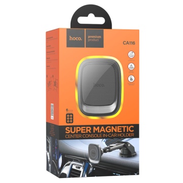 Suport auto Hoco CA116, magnetic, bord, MultiAngle, brat ajustabil, negru - Img 2
