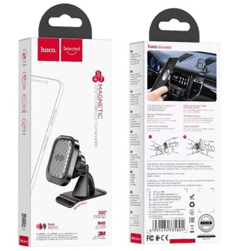 Suport auto Hoco S47, magnetic, bord, MultiAngle, anti-slip, negru - Img 3