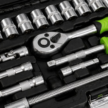 Trusa chei profesionale tubulare 45 piese Scule Auto Pexor verde-negru - Img 2