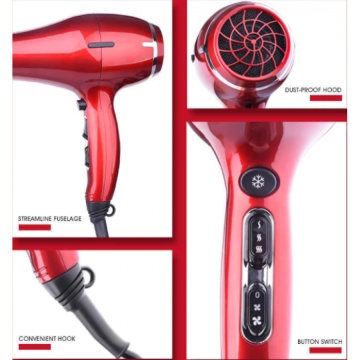 Uscator par Profesional 2800W, DSP 30075, 2 viteze, 3 temperaturi, 2 accesorii, motor AC, rosu - Img 2