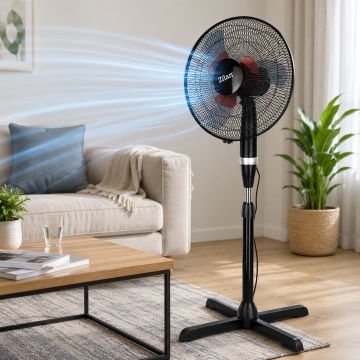 Ventilator cu picior Zilan ZLN2331, 60W, 3 trepte viteza, palete duble, negru - Img 5