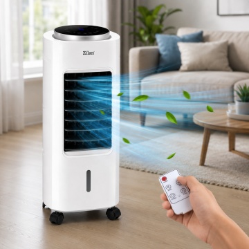 Ventilator racitor si purificator aer Zilan ZLN1314, 65W, rezervor 7L, timer, telecomanda, alb - Img 2