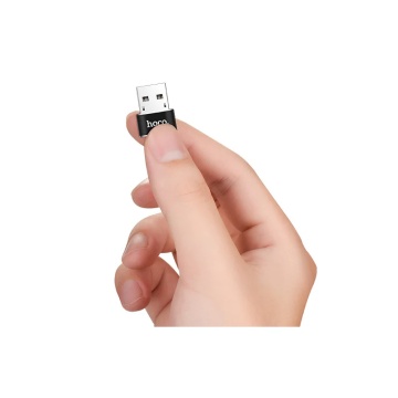 Adaptor USB-A la USB-C, OTG Hoco UA6, transfer date, negru - Img 2