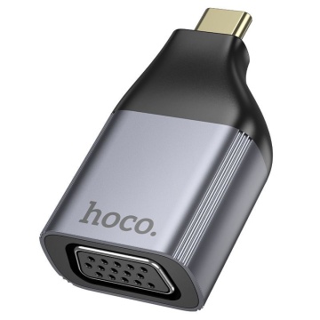 Adaptor USB-C la VGA, OTG Hoco UA34, 2K 60Hz, transfer video, gri - Img 1