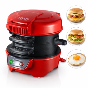 Aparat Burger Maker si Sandwich Raf R666 600W Placi Antiaderente Rosu
