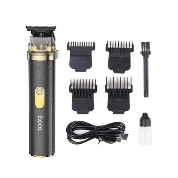 Aparat de tuns retro portabil Hoco HP22, 7000RPM, 600mAh, Autonomie 3 ore, 4 piepteni, negru - Img 1