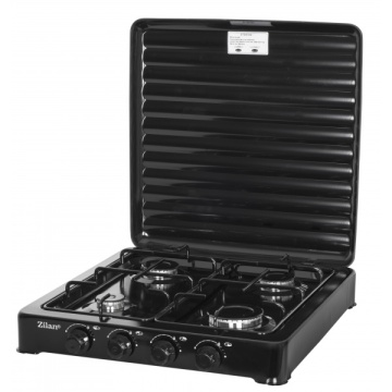Aragaz 4 ochiuri Zilan ZLN-7079, negru, doar GPL butelie, compact, protectie emailat - Img 1