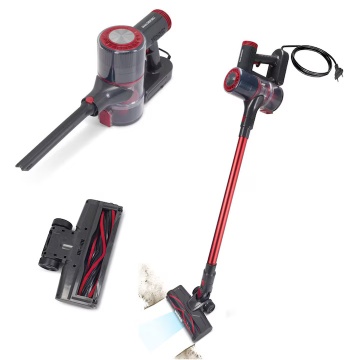 Aspirator vertical 2 in 1 Hausberg HB-2033GR, 900W, Turbo brush, 2 viteze, fara sac, filtru HEPA, 0.7L, gri/rosu - Img 2