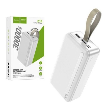Baterie externa 30.000mAh, Hoco J91B, 2xUSB-A, incarcare rapida, alb - Img 1