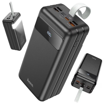 Baterie externa Hoco J86B, 60000mAh, 22.5W, USB-C PD, 4xUSB-A QC 3.0, LED, negru - Img 1