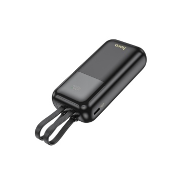 Baterie externa Hoco Q25, 10000mAh, cabluri USB-C si Lightning, incarcare rapida 20W, ecran LED, negru - Img 3