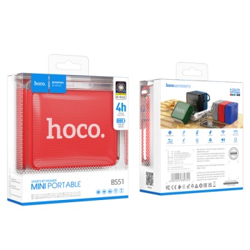 Boxa portabila 5W, Hoco BS51, Bluetooth 5.2, microfon wireless, TF card, USB, rosu - Img 6