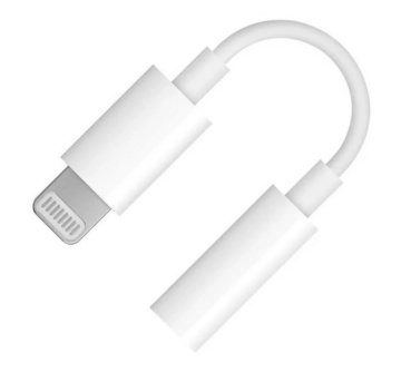 Cablu Audio Hoco LS34, Lightning la Jack 3.5mm (F) - 8cm, alb - Img 3