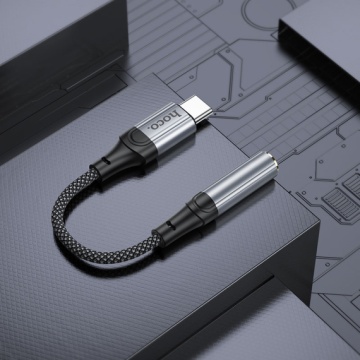Cablu Audio USB-C la Jack 3.5mm (F) - MultiFunction, Hoco LS36, 12cm, negru - Img 4