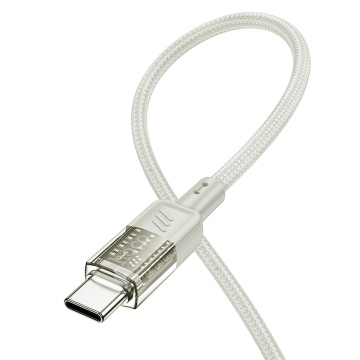 Cablu USB-A la Lightning, Hoco U129, 18W, 2.4A, Crystal, 1.2m, auriu - Img 2