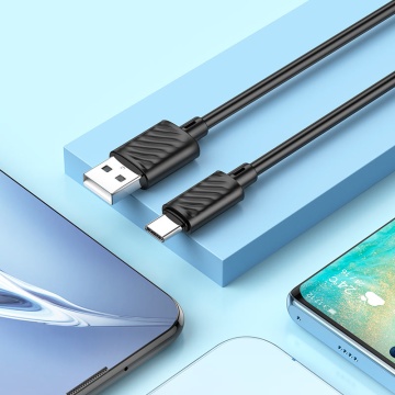 Cablu USB-A la USB-C, Hoco X88, 18W, 2.4A, 1m, negru - Img 3