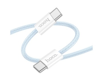 Cablu USB-C, Hoco X104, PD60W, QC3.0, Braided, 1m, albastru - Img 1
