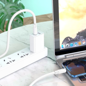 Cablu USB-C la Lightning, Hoco X84, PD20W, QC3.0, 1m, alb - Img 3