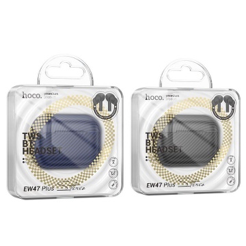 Casti Wireless Hoco EW47 Plus, Ear Buds, BT 5.3, In-Ear, 200h Stand-By Carbon Design, 350mAh, albastru - Img 4