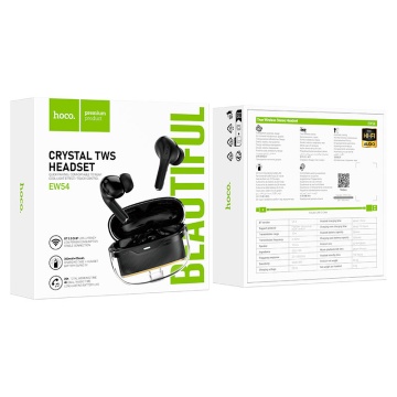 Casti Wireless Hoco EW54, Ear Buds, BT 5.3, 300mAh, Rayo, negru - Img 5