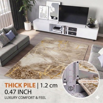 Covor Modern Livario Imperial Effect Gresie Beige Gold - Img 6