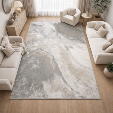 Covor Premium Livario Premium Stone - T018A CREAM SILVER