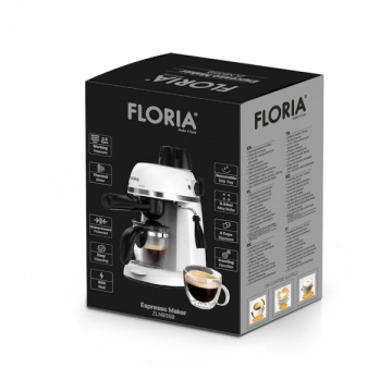 Espressor Floria ZLN9359 – 800W, 3.5 bar, 4 cesti, protectie supraincalzire, alb - Img 2