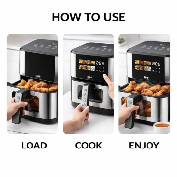Friteuza Air Fryer Digitala Raf R50005, Capacitaea 8L, 1800W, Inox Profesional, Negru - Img 6