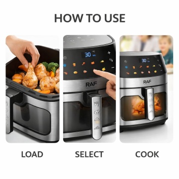 Friteuza cu Aer Cald RAF R5288, Capacitate 8L, 1700W Touch Control Premium, Negru - Img 6