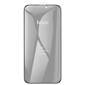 Hoco A12 Plus folie privacy iPhone 15, sticla securizata 6D DustProof, AntiSpy, rama neagra, HD Glass - Img 2