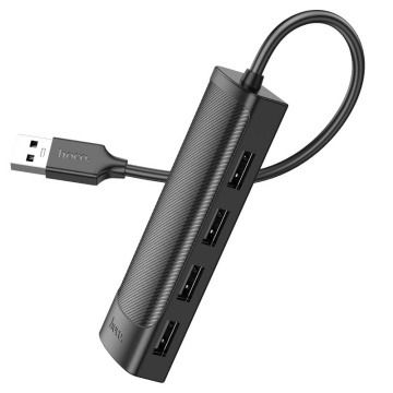 Hub USB, Multiport, Hoco HB41, USB-C la 3 x USB-A 3.0, USB-A 2.0, 480Mps, 20cm, negru - Img 1