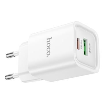 Incarcator Retea Hoco C149A, PD30W, 1xUSB-C, 1xUSB-A, alb - Img 2