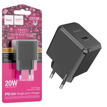 Incarcator Retea Hoco CS13A, 20W, 1xUSB-C, PD, negru - Img 4