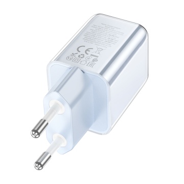 Incarcator Retea Hoco N46, PD20W, 1xUSB-C, 1xUSB-A, alb - Img 2