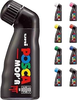 Marker UNI Posca mop'r PCM22, varf rotund buretat 3.0-19.0mm, negru - M1424 - Img 6